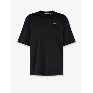 Off White Men Cotton T-Shirt With Frontal Logo Print